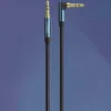A close-up shot of two audio cables against a blue background. Produktbild-Vorschau