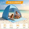 Tenda da Spiaggia Pop Up Automatica 2-3 Persone, Montaggio Anteprima dell’immagine prodotto 9
