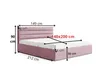 Sofello Polsterbett  Rosa aus Velour 140 x 200 cm Holz - Produktbild-Vorschau 4