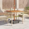 vidaXL Table de jardin beige 80x80x75 cm Poly rotin acacia Voir les images du produit 3