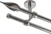 Gardinenstange Set Edelstahl Look Metall Ø 16mm Produktbild-Vorschau 1