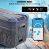 Close-up of a portable cooler and a smartphone displaying a control app. Náhled obrázku produktu