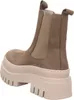 A single taupe Chelsea boot with a thick, beige platform sole is shown from a rear-side angle against a white background. Podgląd zdjęcia produktu