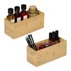 Relaxdays Aufbewahrungsbox Bambus, 2er Set, Ordnungsbox Produktbild-Vorschau 1