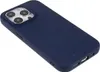 A dark blue iPhone 14 Pro case is shown from a diagonal angle, with the camera cutout and bottom ports visible. Produktbild-Vorschau