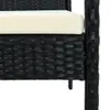 vidaXL Gartenstuhl mit Kissen Poly Rattan Schwarz - Sessel Produktbild-Vorschau 7