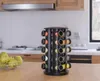 A rotating spice rack filled with spice jars is placed on a wooden countertop in a kitchen. Podgląd zdjęcia produktu