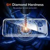 A drill bit is shown drilling into a clear phone case, with sparks flying, symbolizing durability. Produktbild-Vorschau