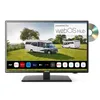 A smart TV displaying a scene with motorhomes and various app icons on the screen, with a CD in the upper right corner. Produktbild-Vorschau