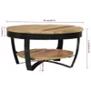 vidaXL Couchtisch Raues Massives Mangoholz 65x32 cm Produktbild-Vorschau 2