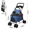 Hundebuggy Faltbar Jogger Katzenbuggy mit Netzfenstern Produktbild-Vorschau 4