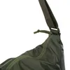 A close-up view of a green bag with a zipper and strap. Produktbild-Vorschau