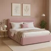 Sofello Polsterbett  Rosa aus Velour 140 x 200 cm Holz - Produktbild-Vorschau 1