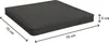 A dark gray cushion with dimensions indicated by arrows and text. Produktbild-Vorschau