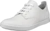 A white leather sneaker is shown against a white background. Produktbild-Vorschau