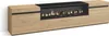 A long, low media console with integrated electric fireplace, made of wood and black materials. Anteprima dell’immagine prodotto