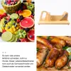 A collage showing a fruit platter, a wooden slicer, and grilled sausages. Produktbild-Vorschau