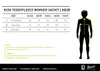 A size chart for a kids' teddy fleece worker jacket, with a diagram of a person showing measurement points. Produktbild-Vorschau