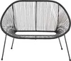 BELIANI Gartenbank Schwarz Rattan 114 cm mit Metallgestell Produktbild-Vorschau 1