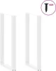 Two white U-shaped table legs are shown against a white background, with a small inset image of a screw and the text 'X24'. Voir les images du produit