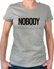 Huuraa Damen T-Shirt Nobody Schriftzug M Sport Grey Bio Produktbild-Vorschau 1