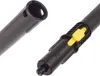 Close-up view of two parts of a Kärcher extension tube, one with a connector and the other with a yellow locking mechanism. Produktbild-Vorschau