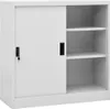 vidaXL Büroschrank mit Schiebetür Hellgrau 90x40x90 cm Produktbild-Vorschau 8