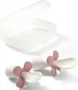 BabyOno Ergonomická sada dětského příboru - bílá, růžová Náhled obrázku produktu 12