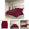 The Living Store Bettwäsche-Set Bordeauxrot 200x200 cm Produktbild-Vorschau 1