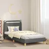 vidaXL Kinderbettgestell mit Kopfteil Dunkelgrau 90 x 200 Produktbild-Vorschau 2