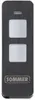A black remote control with two white buttons and a brand logo. Anteprima dell’immagine prodotto