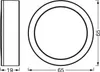Technical drawing of a round plinth light with dimensions. Produktbild-Vorschau