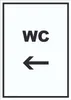 WC Schild mit Text und Richtungspfeil links Toilette Klo Produktbild-Vorschau 1