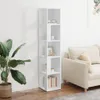 vidaXL Étagère d'angle Blanc 33x33x164,5 cm Bois composite Voir les images du produit 3