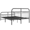 A black metal bed frame with a headboard and footboard, shown against a white background. Podgląd zdjęcia produktu