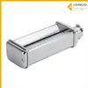 A close-up studio shot of a silver pasta maker attachment for a kitchen appliance, set against a plain white background. Produktbild-Vorschau