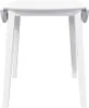 A white wooden dining table with four legs, shown from the front. Náhľad obrázku produktu