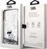 A Karl Lagerfeld iPhone case is displayed in its packaging, with the case visible through a window on the left and product information on the right. Produktbild-Vorschau