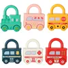 Educational Puzzle Spielzeugautos mit Vorhängeschloss Wagen Produktbild-Vorschau 4