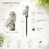 Solar Eule Gartenleuchte 43cm LED Solarfigur Gartendeko Produktbild-Vorschau 2
