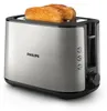 A silver Philips toaster with two slices of toast in it, shown from a front-diagonal angle. Produktbild-Vorschau
