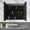 AICA LED Spiegelschrank 80x70cm Hochglanz Schwarz Produktbild-Vorschau 2