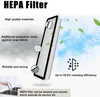 A HEPA filter is shown with descriptive text highlighting its features and benefits. Produktbild-Vorschau