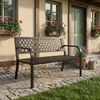 Panchina da giardino, metallo, panchina da parco, nera, Anteprima dell’immagine prodotto 21