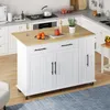Isola da cucina Sweiko con ante a ribalta, carrello Anteprima dell’immagine prodotto 18