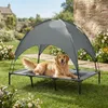 Erhöhtes Hundebett mit Dach für draußen, atmungsaktiv, grau Produktbild-Vorschau 2