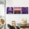 Leinwand Bilder Set 3 Bilder LAVENDEL Lavendelfeld Natur 3D Produktbild-Vorschau 3