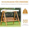 Outsunny 3-Sitzer Hollywoodschaukel Lärche Holz Produktbild-Vorschau 6