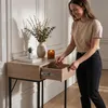 Tavolo consolle stile loft ELANO 2 cassetti 80 cm Rovere Anteprima dell’immagine prodotto 7