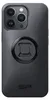 A close-up, straight-on view of the back of a black smartphone case with a mounting mechanism in the center. Produktbild-Vorschau
